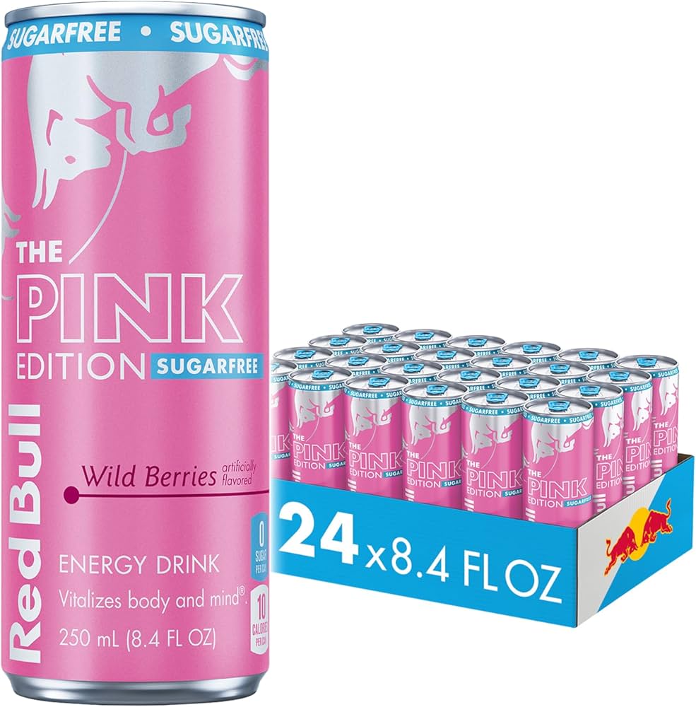 Red Bull Pink Edition Sugar Free (Wild Berries) Energy Drink, 8.4 Fl Oz Can (Pack of 24)
