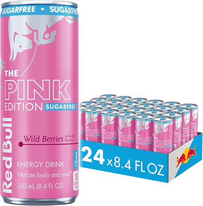 Red Bull Pink Edition Sugar Free (Wild Berries) Energy Drink, 8.4 Fl Oz Can (Pack of 24)