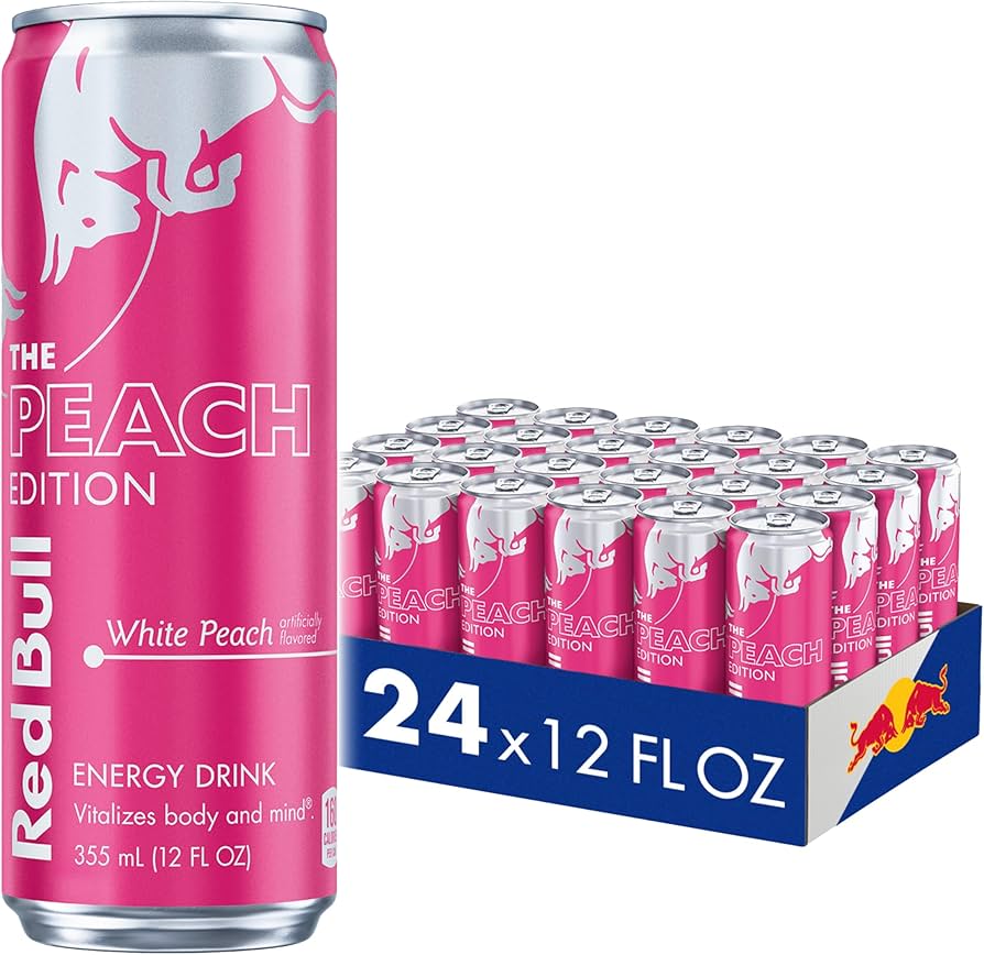 Red Bull Peach Edition (White Peach) Energy Drink, 12 Fl Oz Can (Pack of 24)