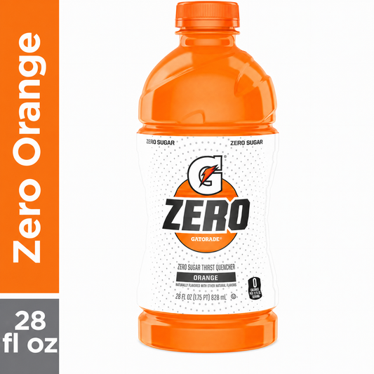 Gatorade, Sports Hydration Beverage, Zero Orange, 28 Fl Oz (Pack of 15)