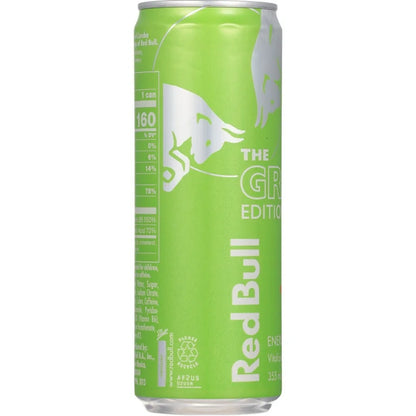 Red Bull Energy Drink, Green Edition (Curuba Elderflower), 12 Fl Oz Can, (Pack of 24)