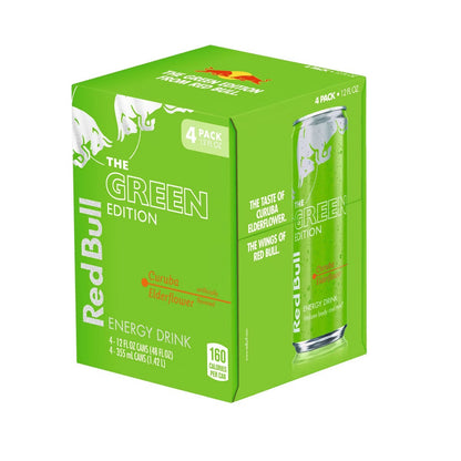 Red Bull Energy Drink, Green Edition (Curuba Elderflower), 12 Fl Oz Can, (Pack of 24)