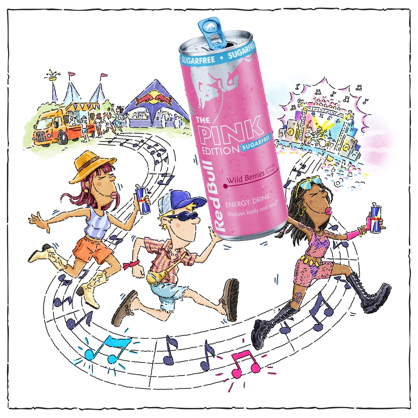 Red Bull Pink Edition Sugar Free (Wild Berries) Energy Drink, 8.4 Fl Oz Can (Pack of 24)