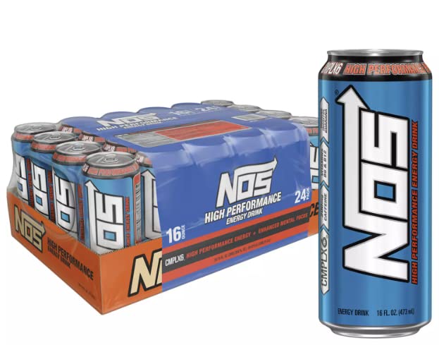 NOS High Performance Energy Drink 16 Fl Oz (Pack of 24)
