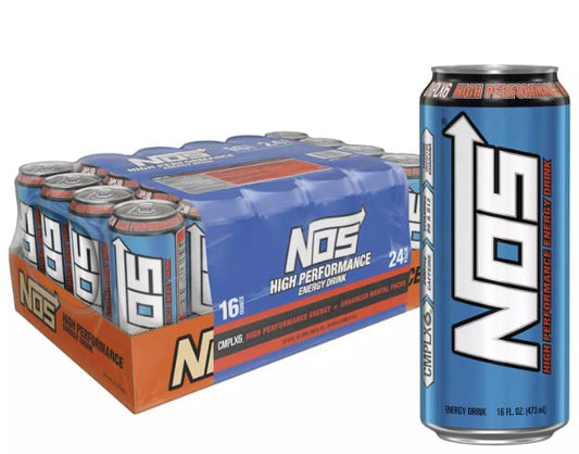 NOS High Performance Energy Drink 16 Fl Oz (Pack of 24)