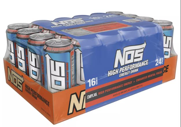 NOS High Performance Energy Drink 16 Fl Oz (Pack of 24)
