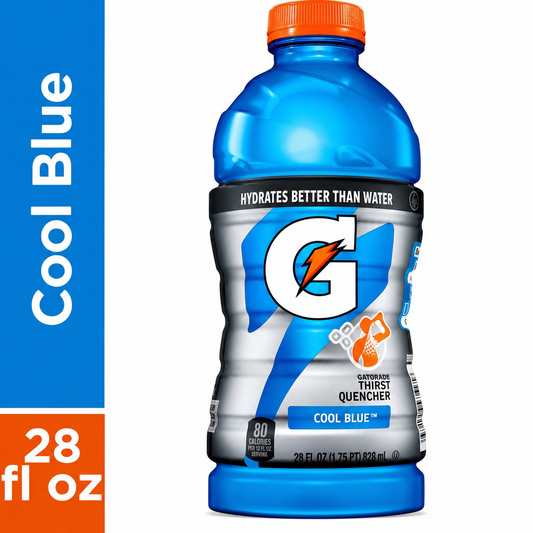 Gatorade, Sports Hydration Beverage, Cool Blue, 28 Fl Oz (Pack of 15)
