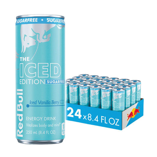 Red Bull Iced Edition (Iced Vanilla Berry) Sugar Free Energy Drink, 8.4 Fl Oz Can (Pack of 24)