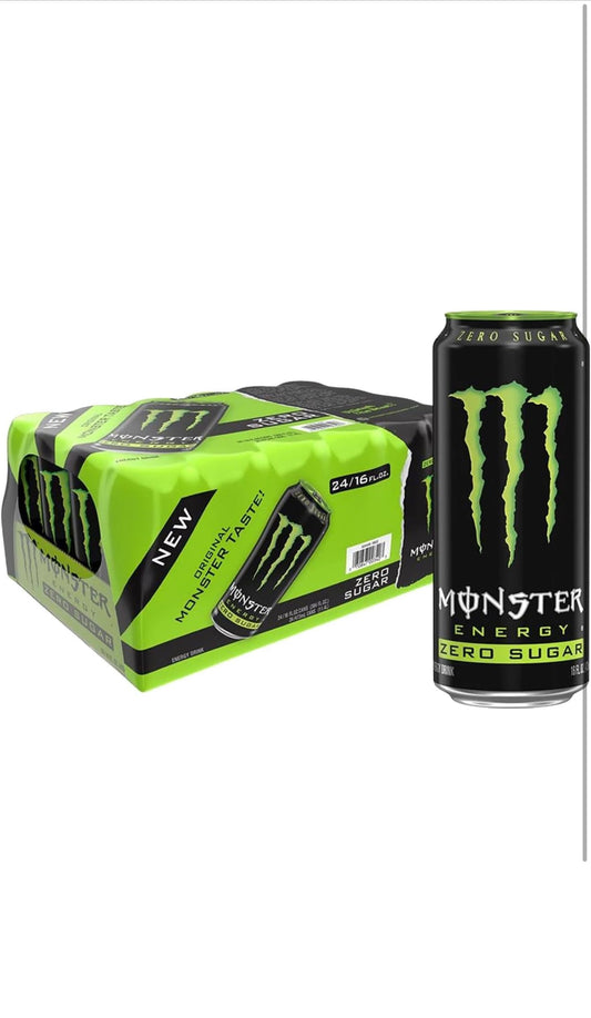 Monster Energy Drink, Zero Sugar, 16 Fl Oz (Pack of 24)