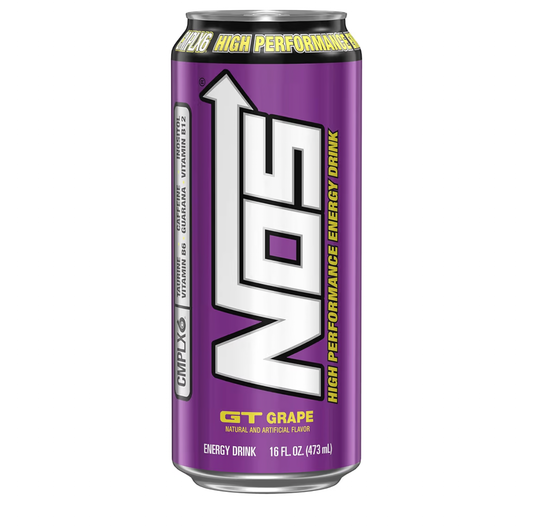 NOS GT Grape: High Performance Energy Drink, 16 Fl Oz (Pack of 24)