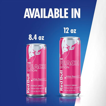 Red Bull Peach Edition (White Peach) Energy Drink, 12 Fl Oz Can (Pack of 24)