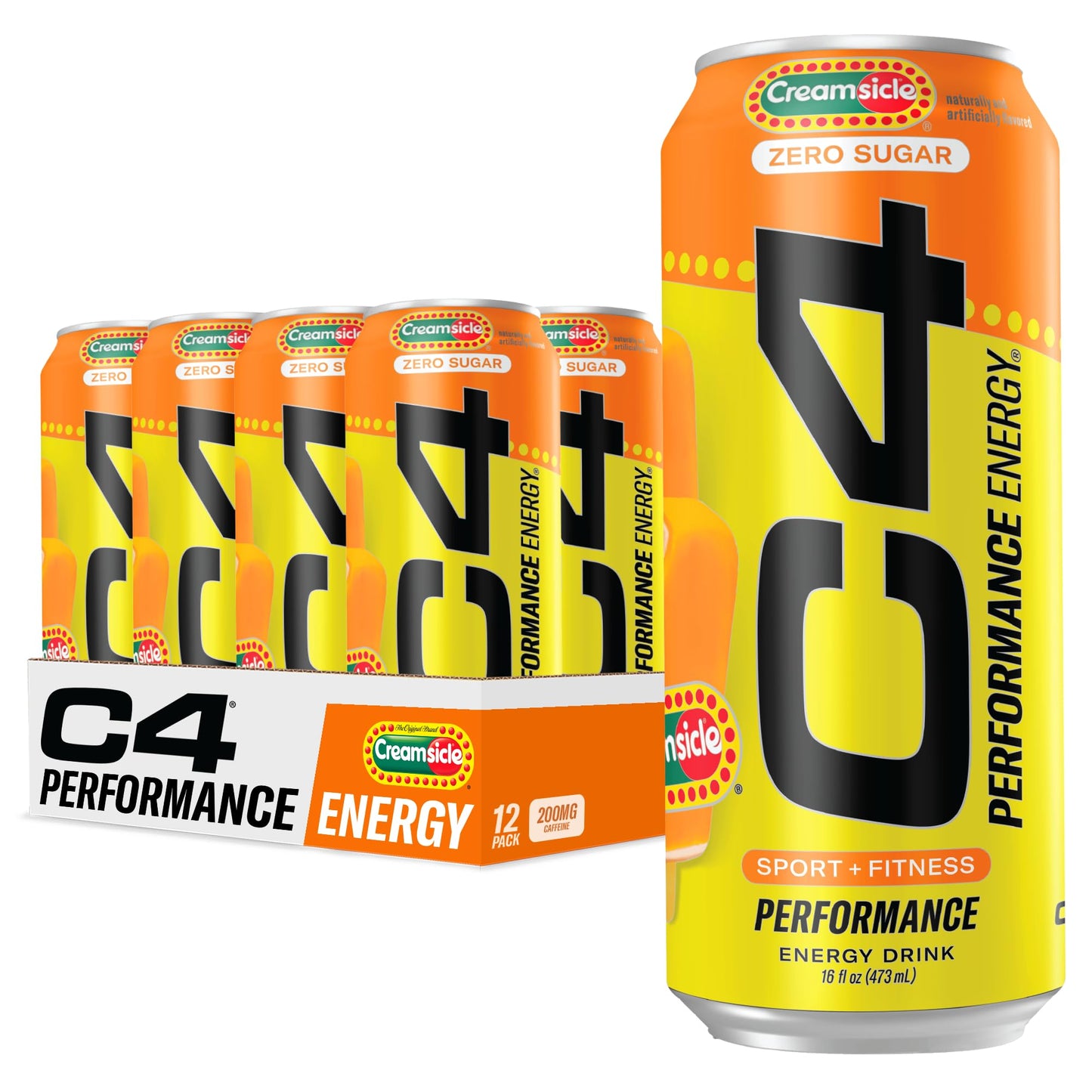 Cellucor C4 Performance Energy Drink | Strawberry Blast | Zero Sugar Carbonated Preworkout Energy | 200mg Caffeine with Beta Alanine | 16 Fl Oz (12 Pack)