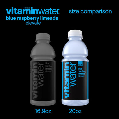 vitaminwater Blue Raspberry Limeade Elevate Nutrient Enhanced Water Beverage 20 oz. 12 pack