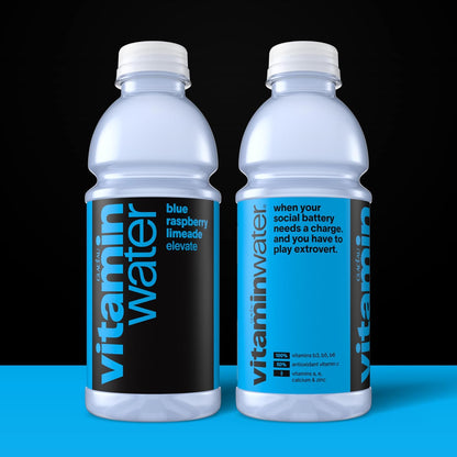vitaminwater Blue Raspberry Limeade Elevate Nutrient Enhanced Water Beverage 20 oz. 12 pack