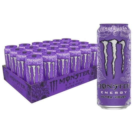 Monster Energy Drink, Ultra Zero Violet, 16 Fl Oz (Pack of 24)