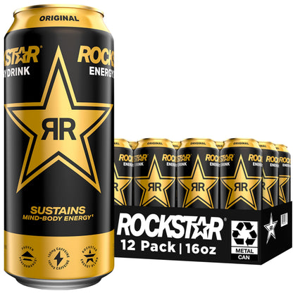 Rockstar Energy Drink, Original, 16 Fl Oz Can (Pack of 12)