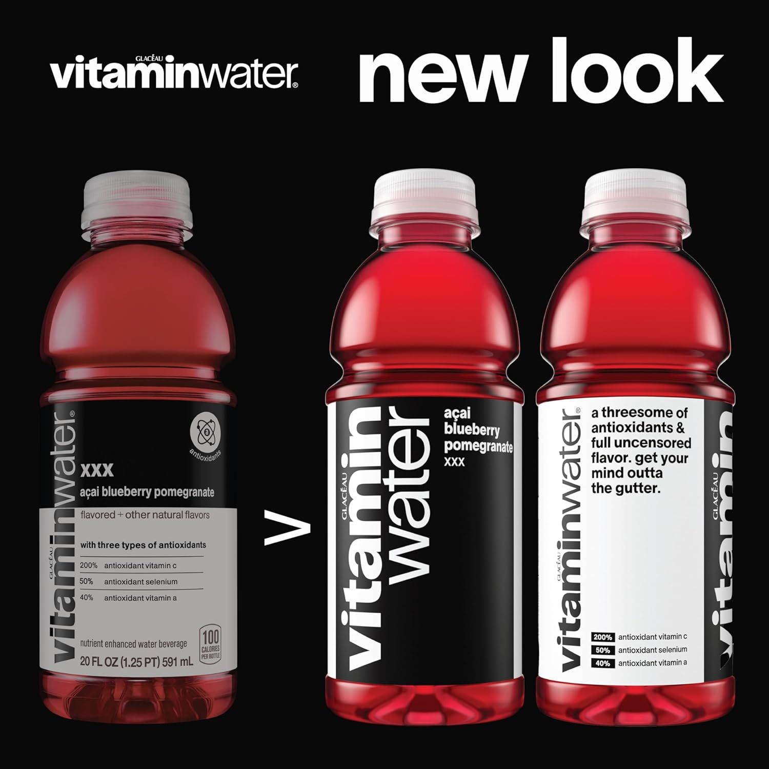 vitaminwater Blue Raspberry Limeade Elevate Nutrient Enhanced Water Beverage 20 oz. 12 pack