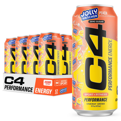 Cellucor C4 Performance Energy Drink | Strawberry Blast | Zero Sugar Carbonated Preworkout Energy | 200mg Caffeine with Beta Alanine | 16 Fl Oz (12 Pack)