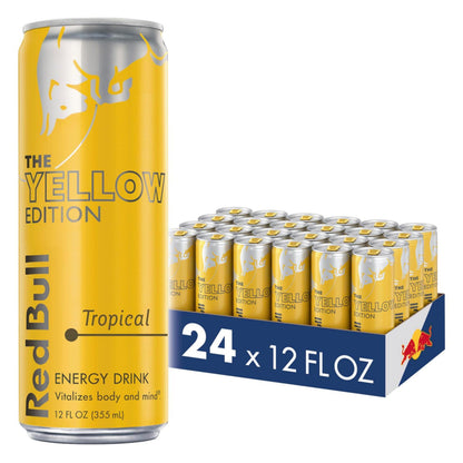 Red Bull Energy Drink, Tropical Yellow Edition, 12 Fl Oz (Pack of 24)