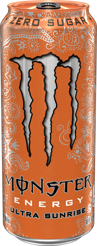 Monster Energy Ultra Sunrise, Sugar Free Energy Drink, 16 Fl Oz