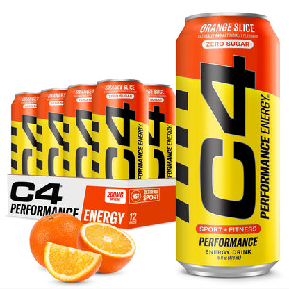 Cellucor C4 Performance Energy Drink | Strawberry Blast | Zero Sugar Carbonated Preworkout Energy | 200mg Caffeine with Beta Alanine | 16 Fl Oz (12 Pack)