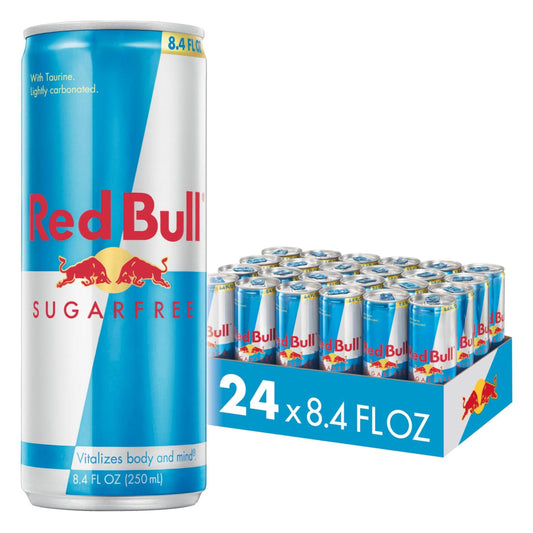 Red Bull Sugar Free Energy Drink with 151mg Caffeine plus Taurine & B Vitamins, 16 Fl Oz, Pack of 12 Cans