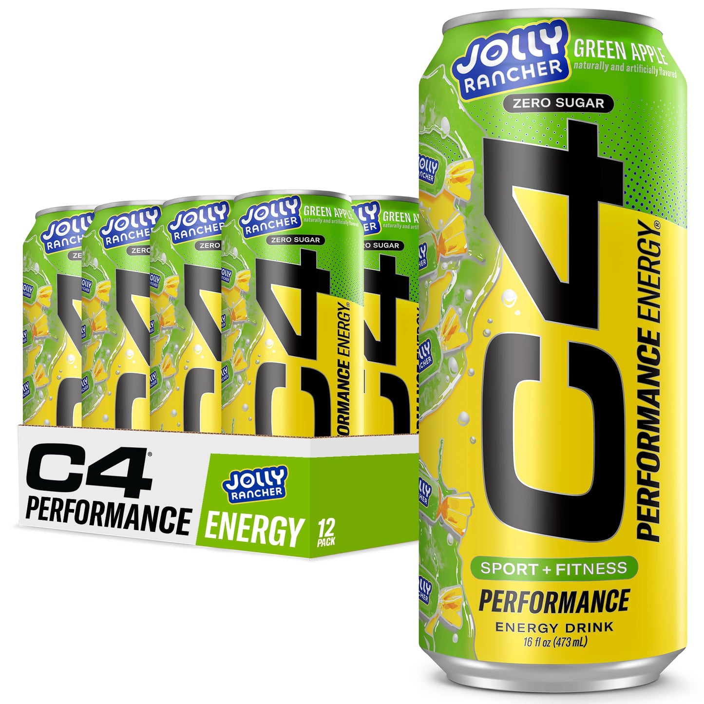 Cellucor C4 Performance Energy Drink | Strawberry Blast | Zero Sugar Carbonated Preworkout Energy | 200mg Caffeine with Beta Alanine | 16 Fl Oz (12 Pack)
