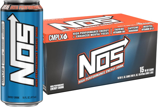 NOS Original, High Performance Energy Drink. 16 Fl Oz (Pack of 15)