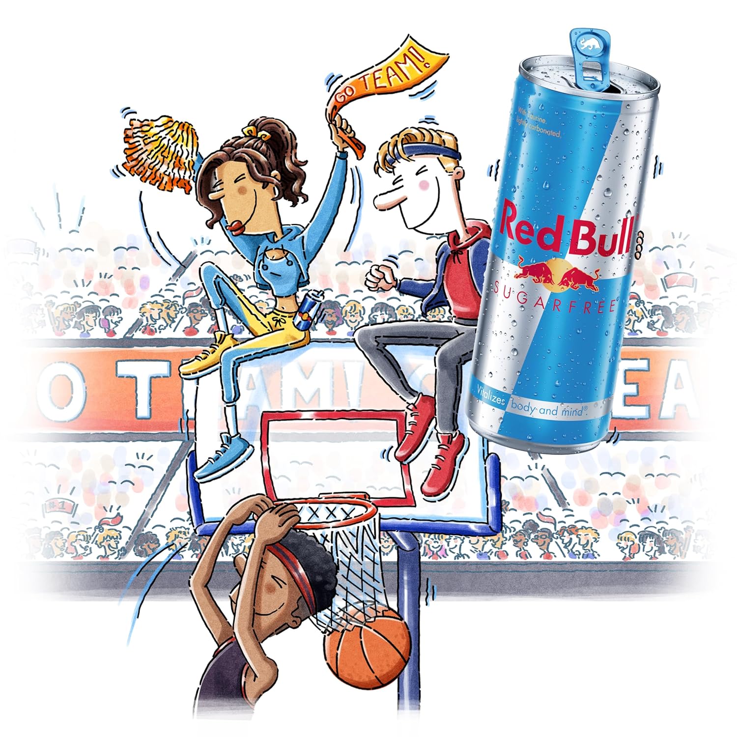 Red Bull Sugar Free Energy Drink with 151mg Caffeine plus Taurine & B Vitamins, 16 Fl Oz, Pack of 12 Cans