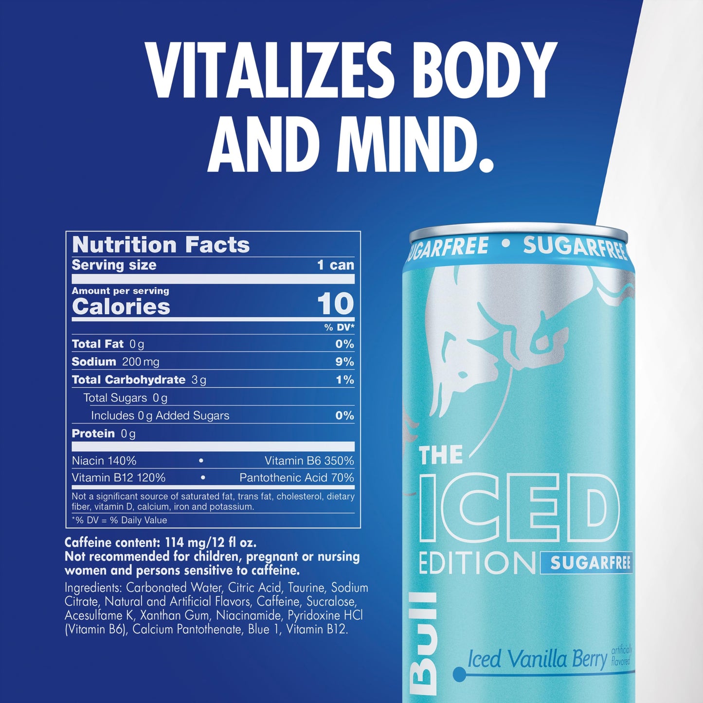 Red Bull Iced Edition (Iced Vanilla Berry) Sugar Free Energy Drink, 8.4 Fl Oz Can (Pack of 24)