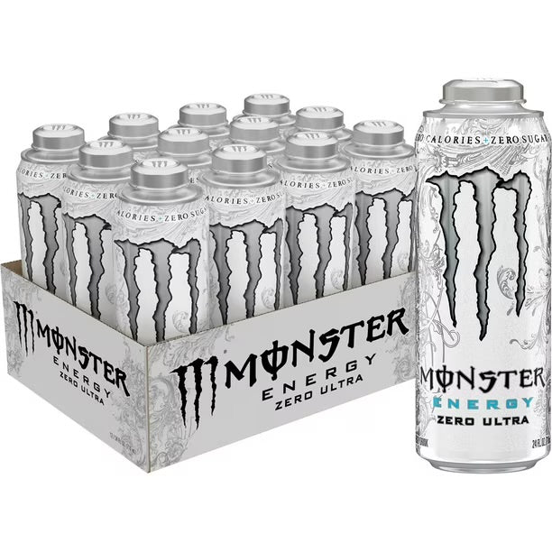 Monster Zero Ultra Megacan Energy Drink, 24 Fl Oz Can (Pack of 12)