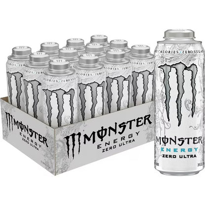 Monster Zero Ultra Megacan Energy Drink, 24 Fl Oz Can (Pack of 12)
